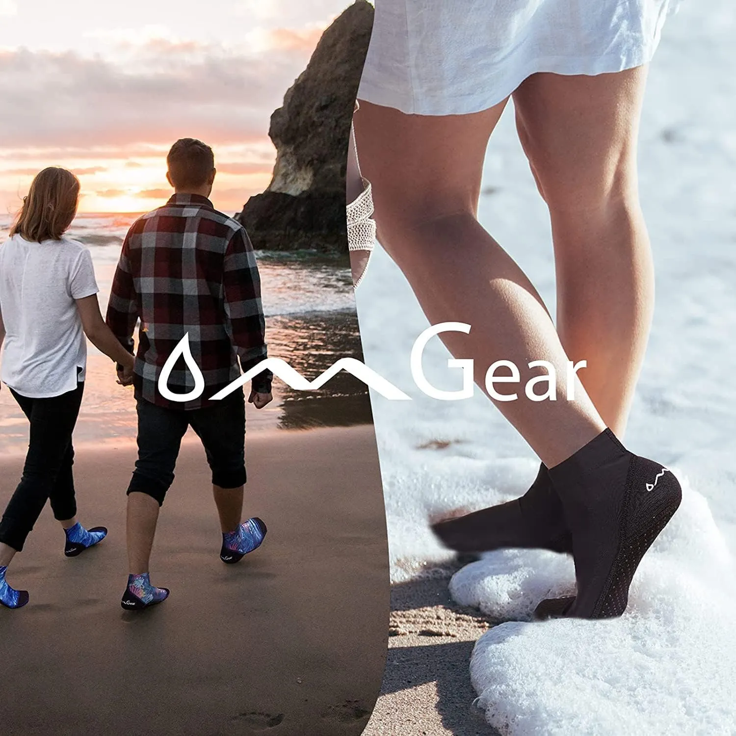 OMGear Water Socks Sand Proof Booties Quick Dry Swim Dive Socks for Sand Soccer Beach Volleyball