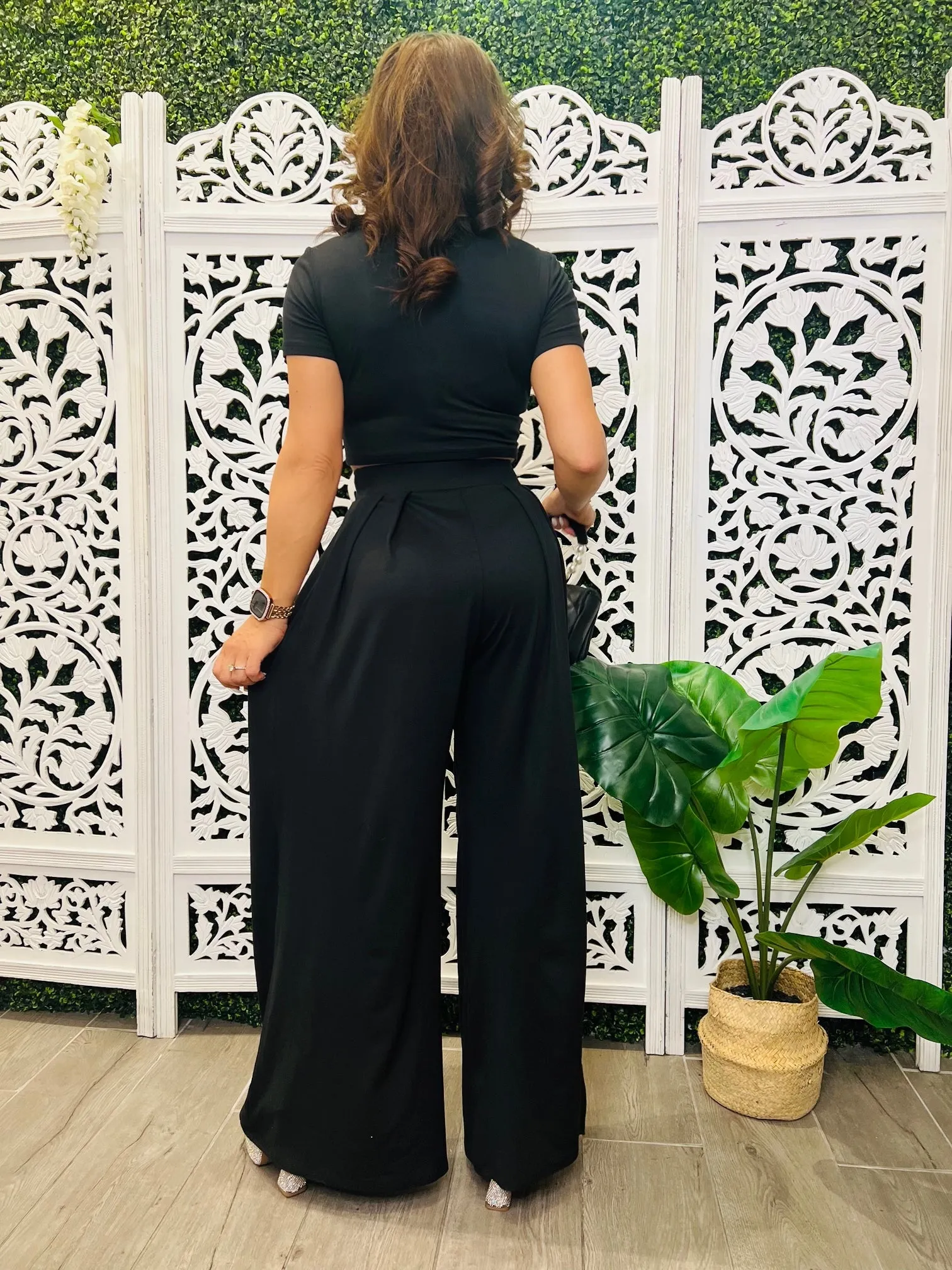 ONWARD Cropped Tee & Pallazzo Pants Lounge Set