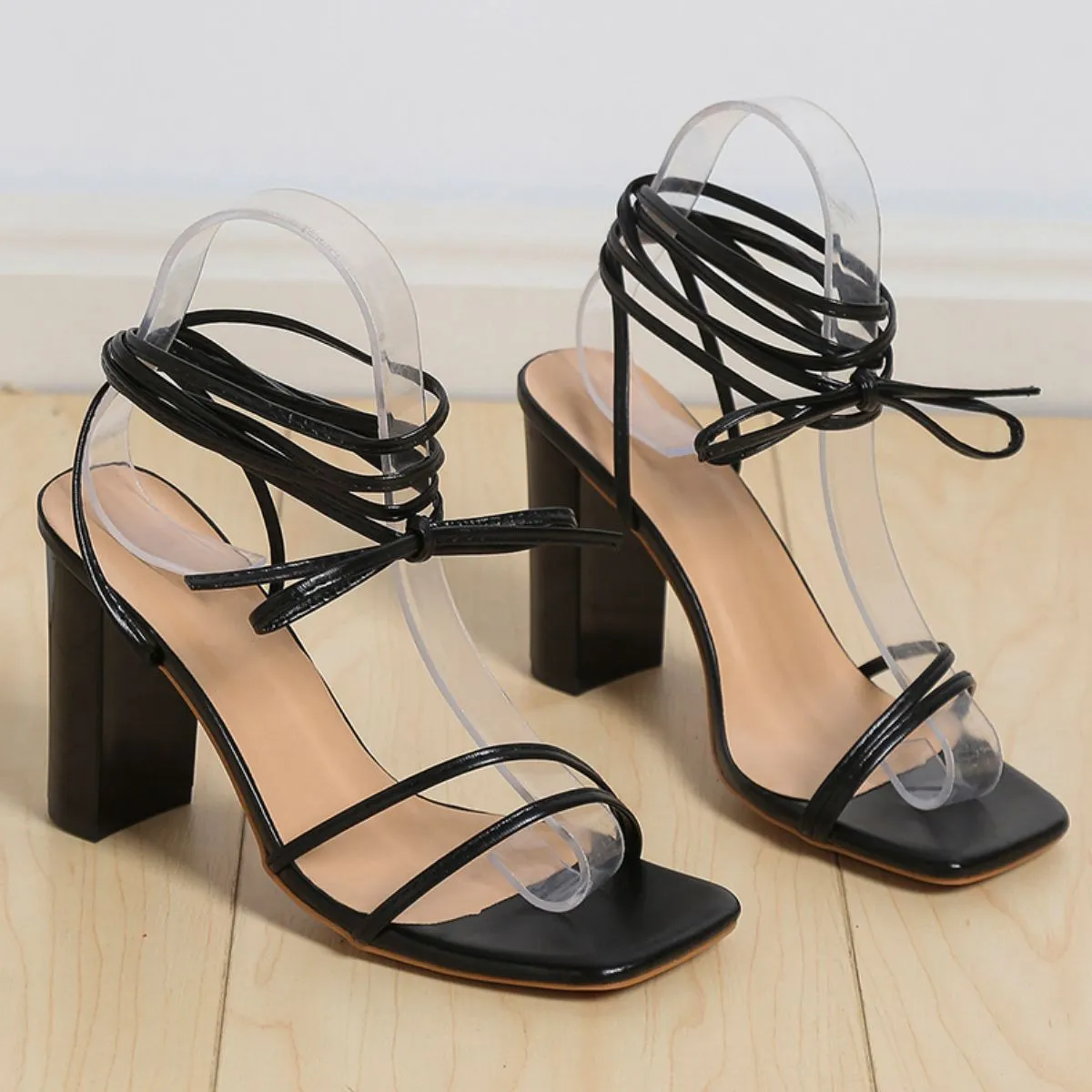 Open Toe Block Heels Sandals