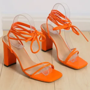 Open Toe Block Heels Sandals