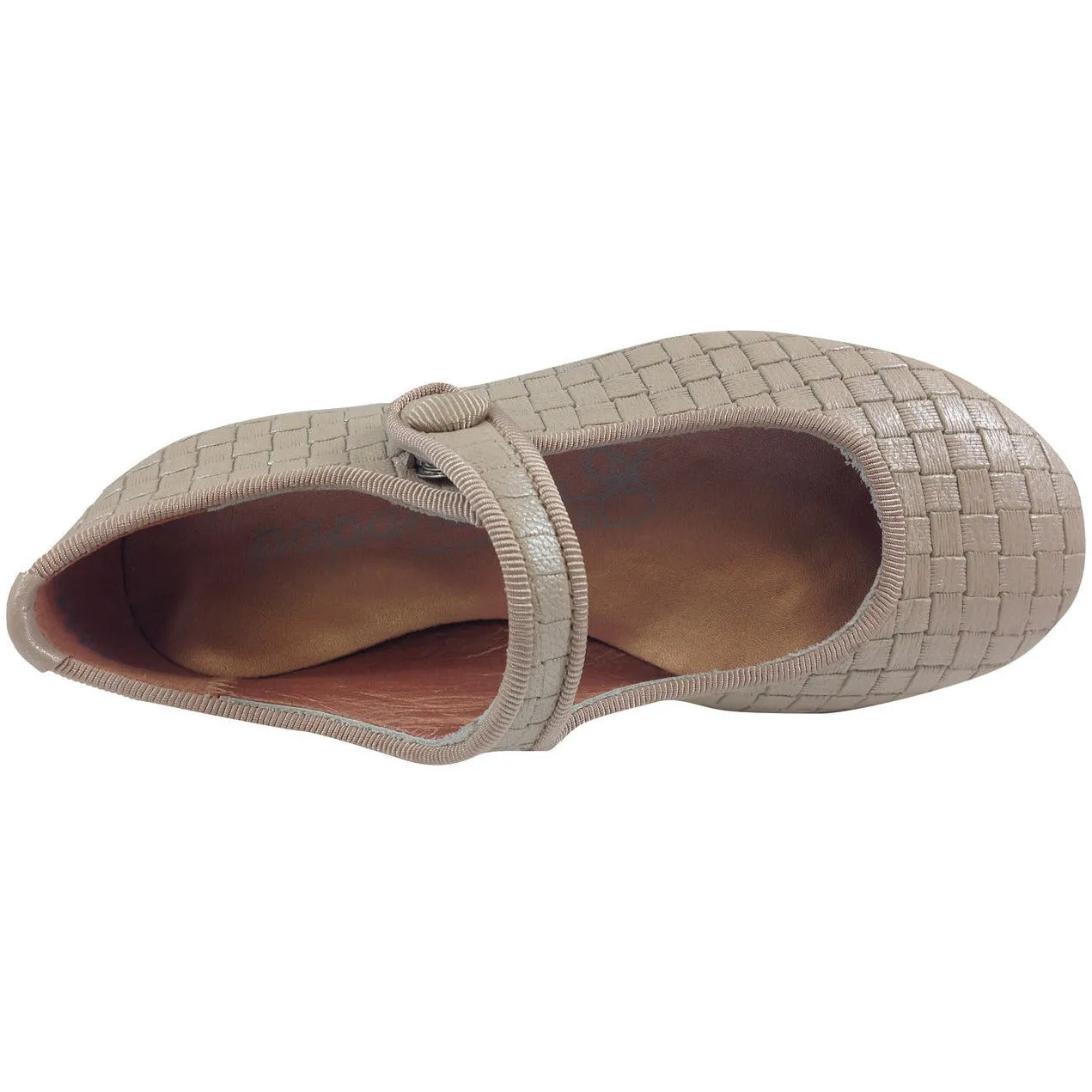 Papanatas by Eli Girl's Beige Cloe Mary Jane Flats