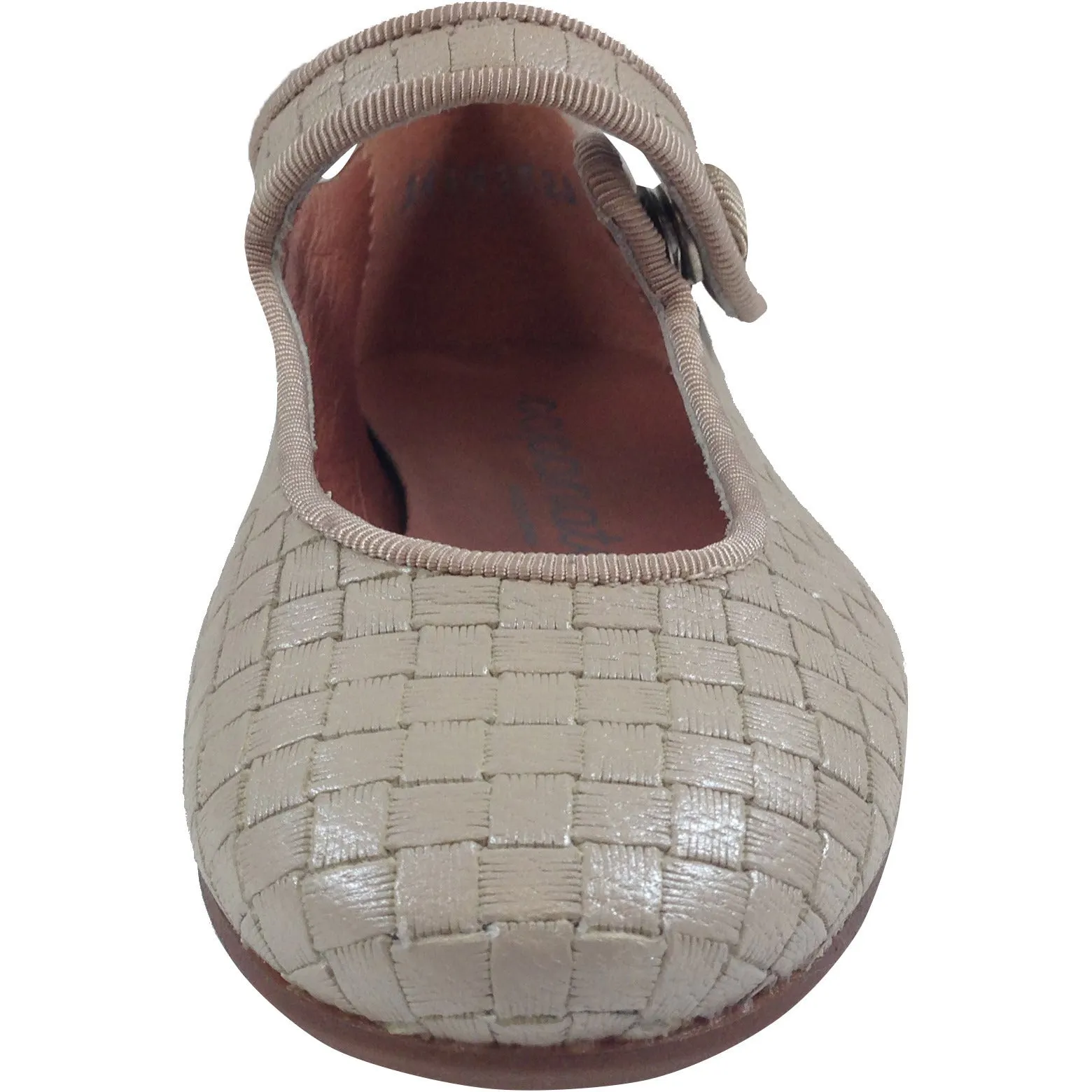 Papanatas by Eli Girl's Beige Cloe Mary Jane Flats