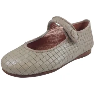 Papanatas by Eli Girl's Beige Cloe Mary Jane Flats