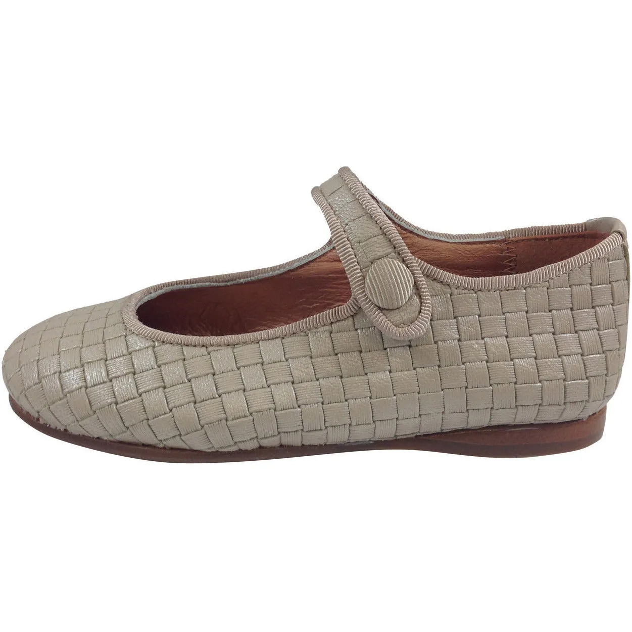 Papanatas by Eli Girl's Beige Cloe Mary Jane Flats