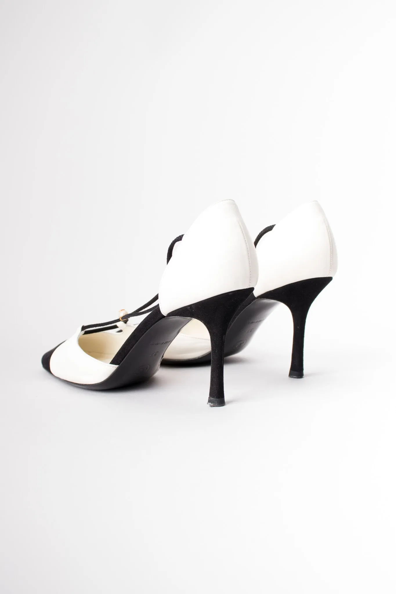 Pearl Trim D'Orsay Heels