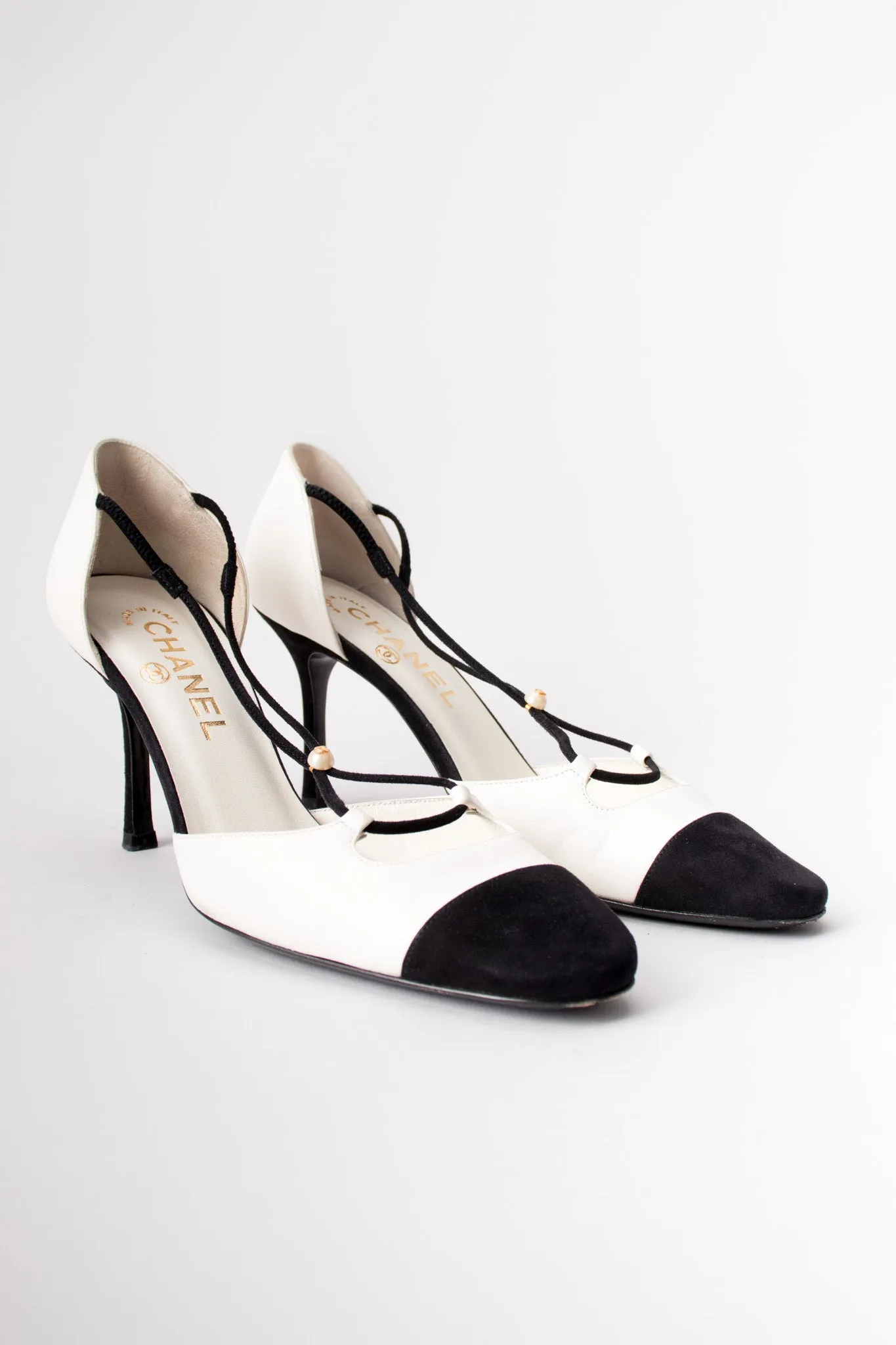 Pearl Trim D'Orsay Heels