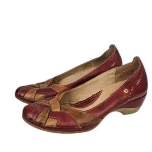 Pikolinos Womens Leather Braided Low Heel Slip On Shoes