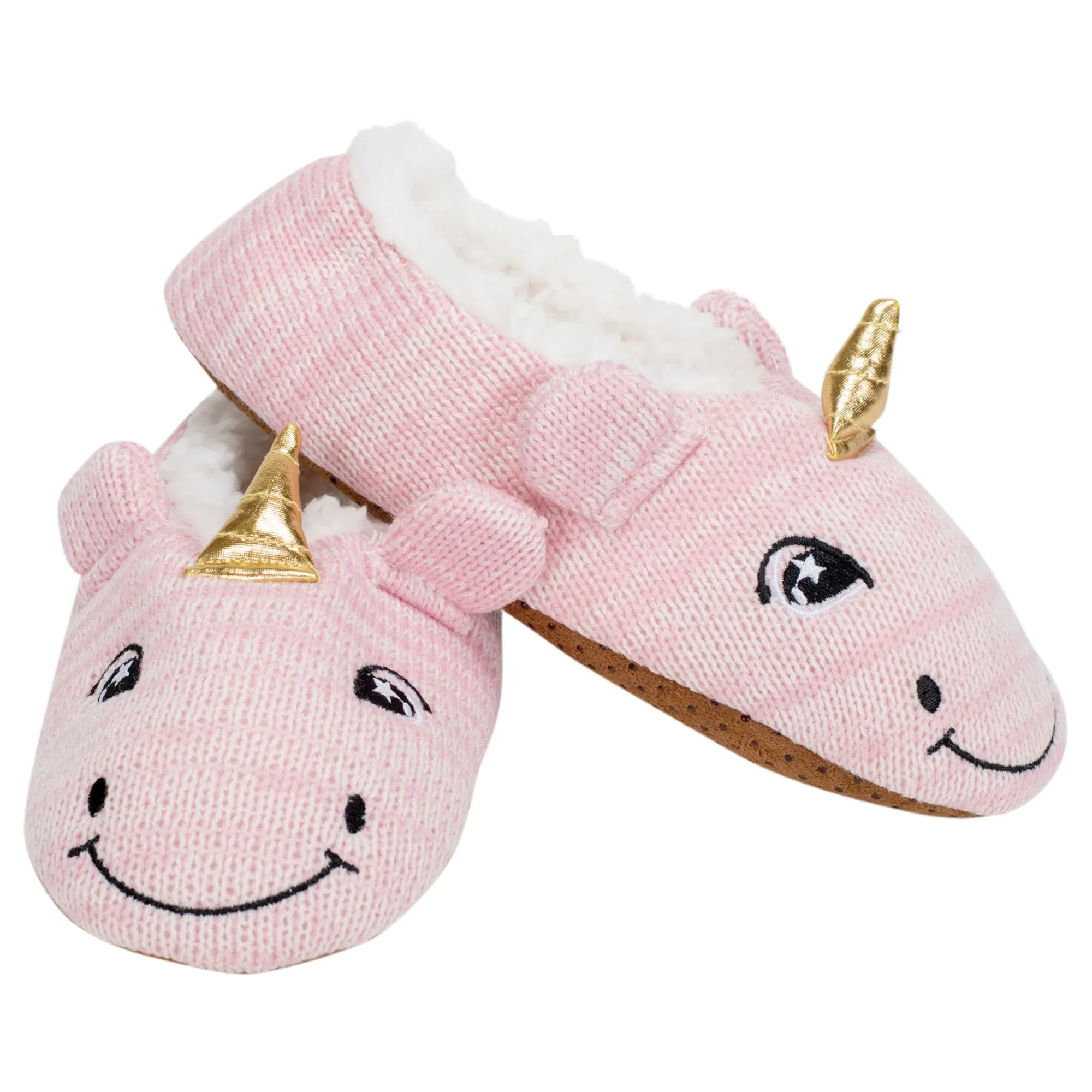 Pink Unicorn Womens Animal Cozy Indoor Plush Lined Non Slip Fuzzy Soft Slipper - Medium