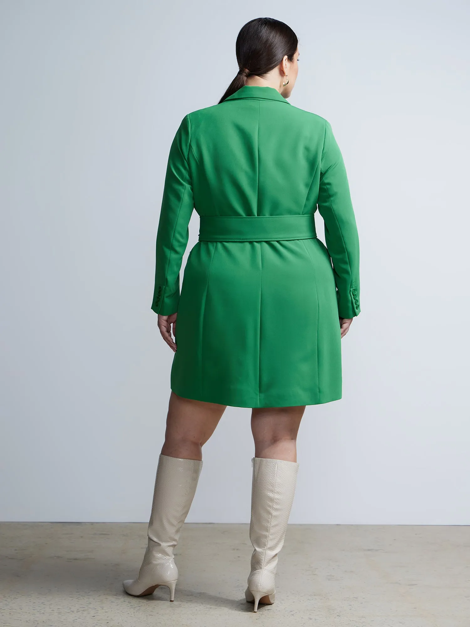 Plus Belted Blazer Mini Dress