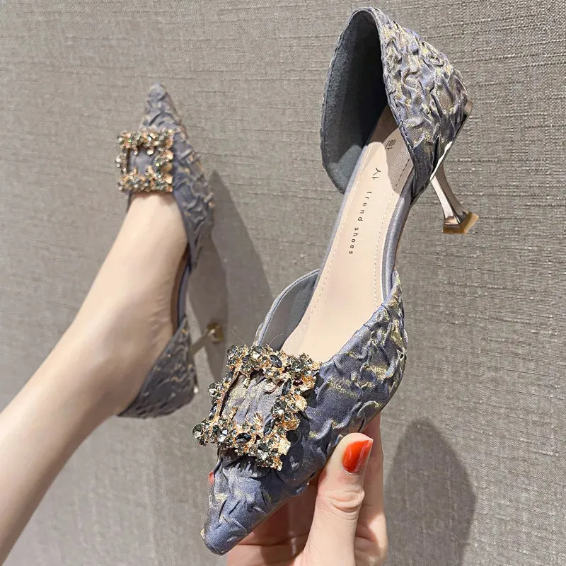 Point Toe Flare Heels Pumps