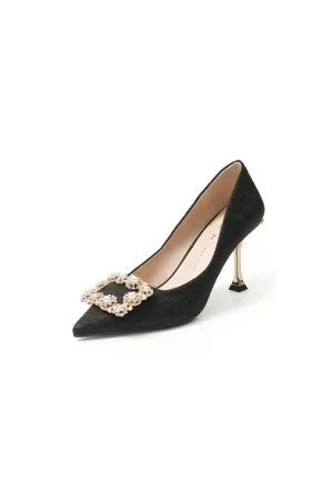 Point Toe Flare Heels Pumps