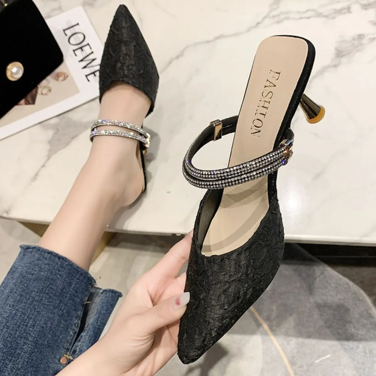 Point Toe Kitten Heels Sandals