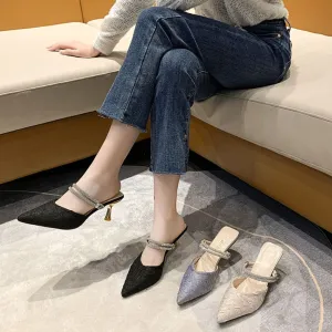 Point Toe Kitten Heels Sandals