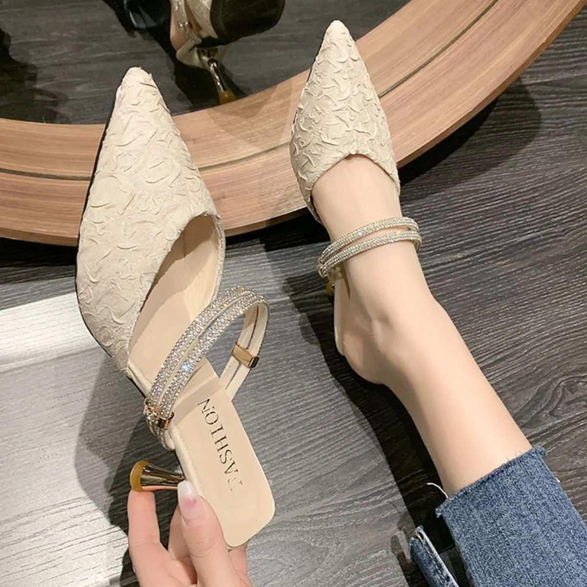 Point Toe Kitten Heels Sandals