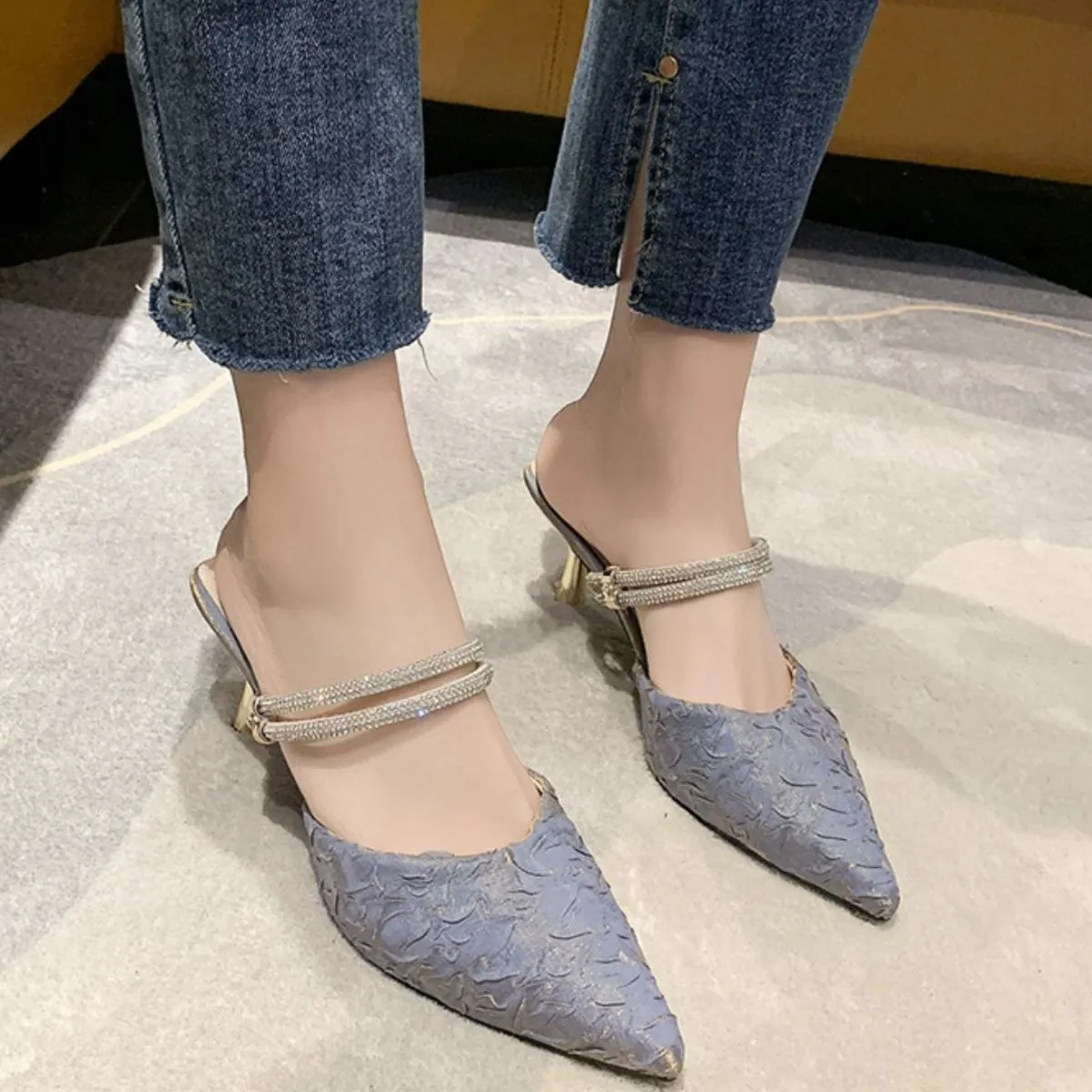 Point Toe Kitten Heels Sandals