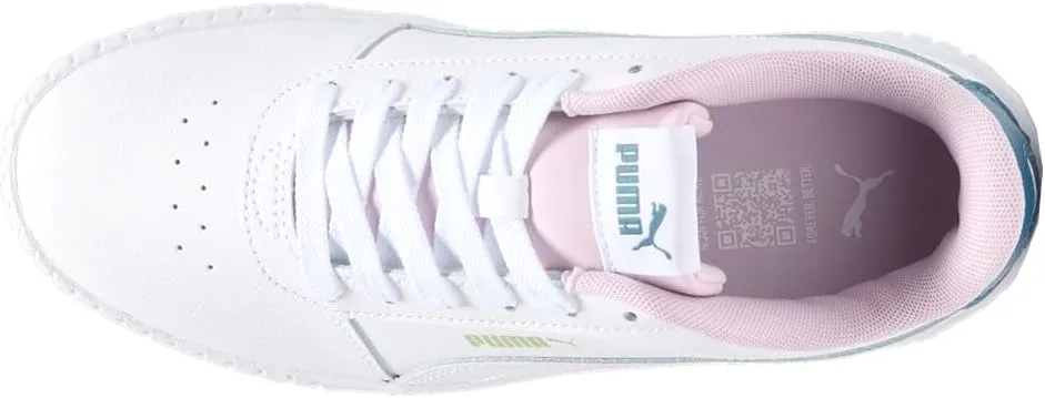 PUMA Womens Carina 2.0 Perforated Platform Sneakers Shoes Casual - White