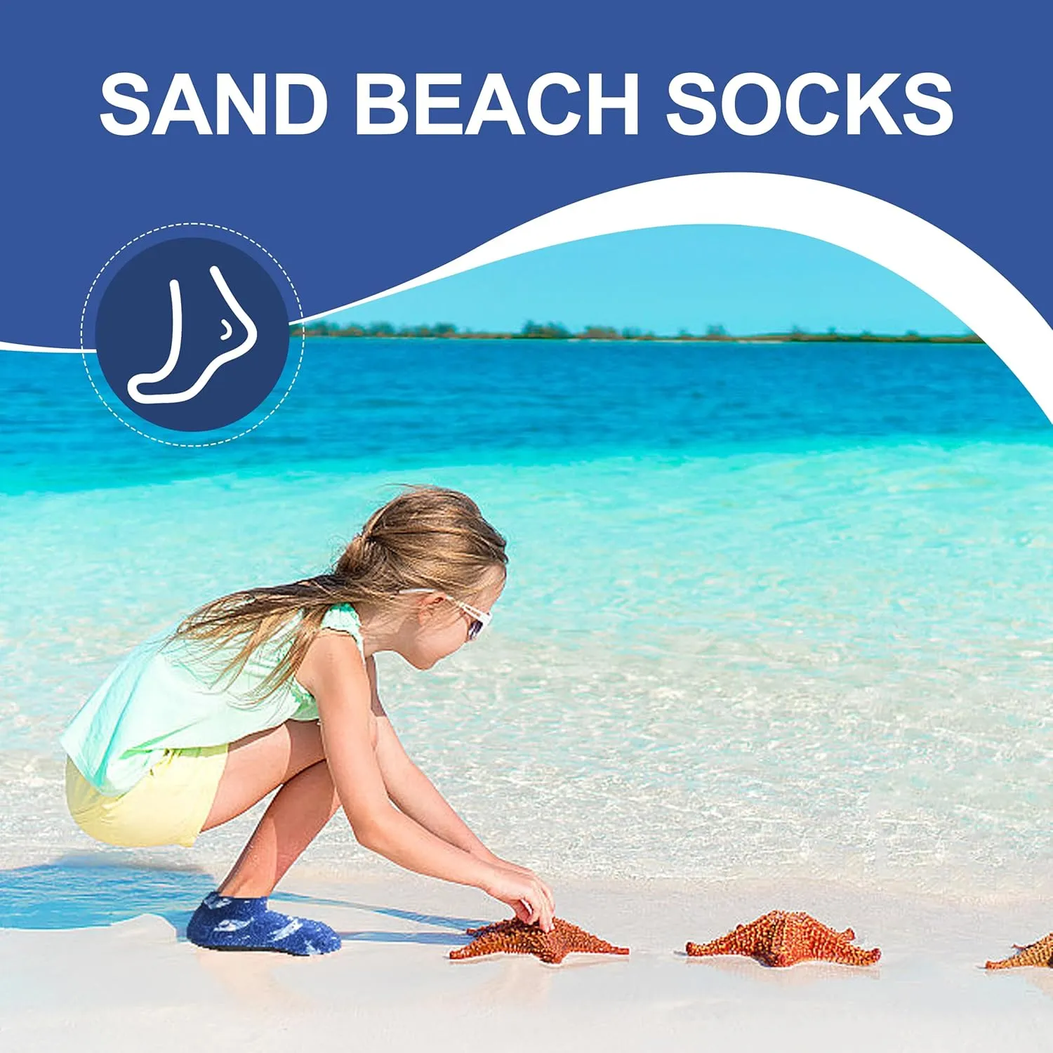 RANDY SUN Barefoot Quick-Dry Sand Beach Socks, Breathable Seamless Yoga Sock With TPE Sole