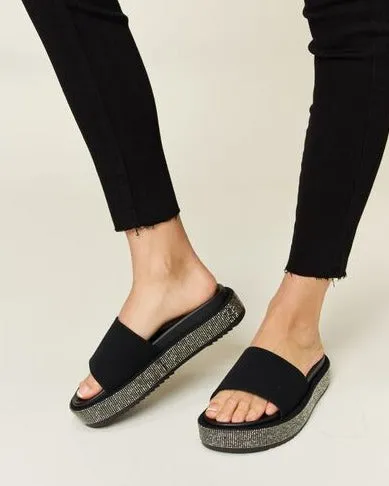 Rhinestone Platform Sandals