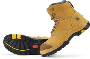 ROCKROOSTER Work Boots for Men,7 inch,Steel Toe,Side Zipper, Leather Shoes,Static Control, Breathable,Quick Dry(AK232Z -AK245Z