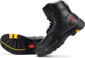 ROCKROOSTER Work Boots for Men,7 inch,Steel Toe,Side Zipper, Leather Shoes,Static Control, Breathable,Quick Dry(AK232Z -AK245Z