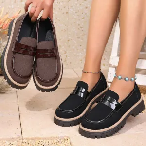 Round Toe Platform Loafers