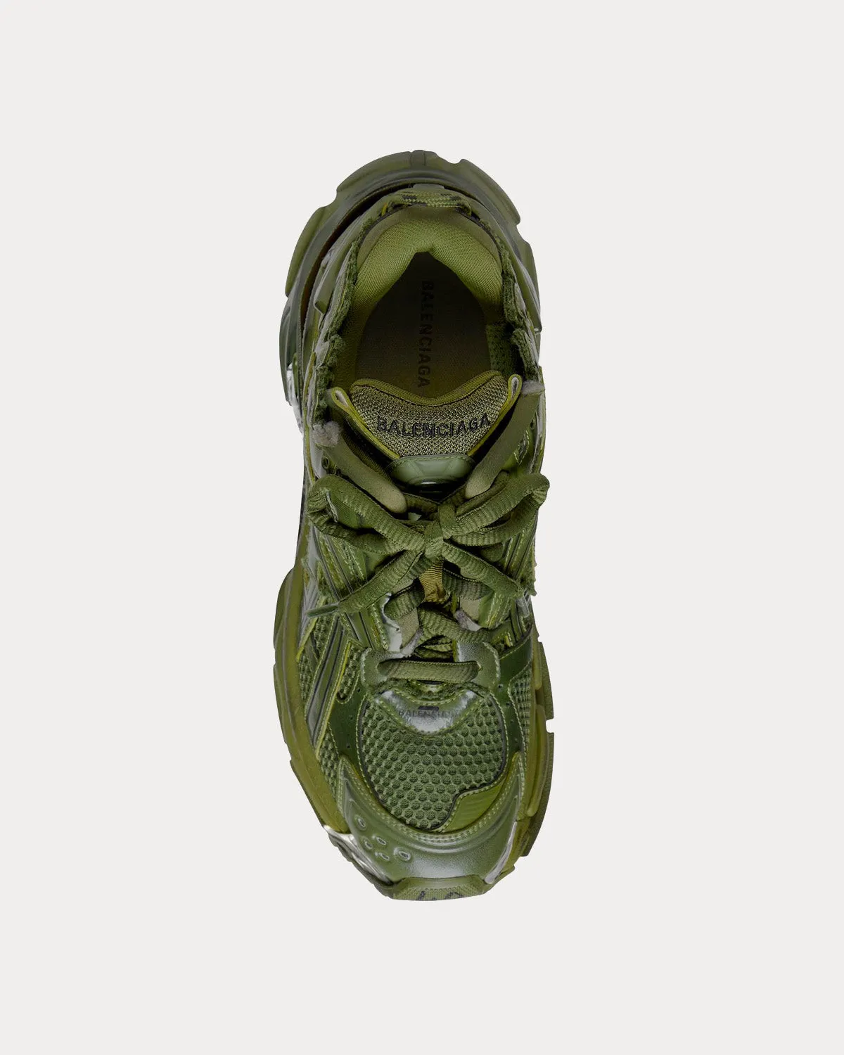 Runner Mesh & Nylon Khaki Low Top Sneakers