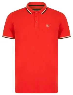 Saints Cotton Pique Polo Shirt in Cayenne - Kensington Eastside