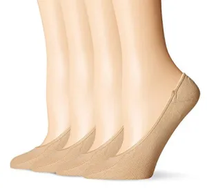 Sakya No Show Premium Cotton Socks Women Ultra Low Cut Liner Pack of 4, Nude