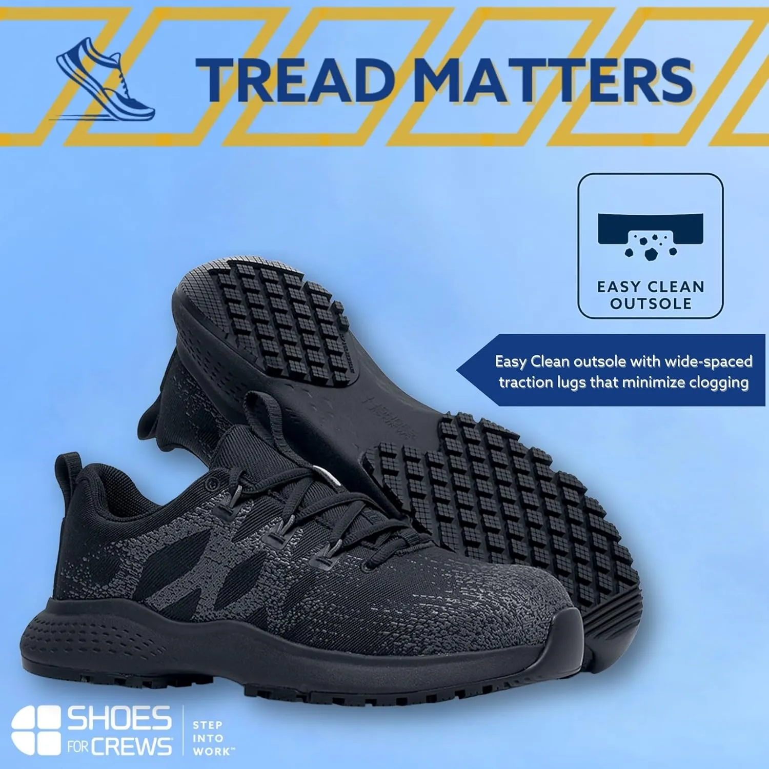 Shoes for Crews Heather II, Women's Nano Composite Toe (NCT) Work Shoes, Slip Resistant, Water Resistant, Black, Size 8.5