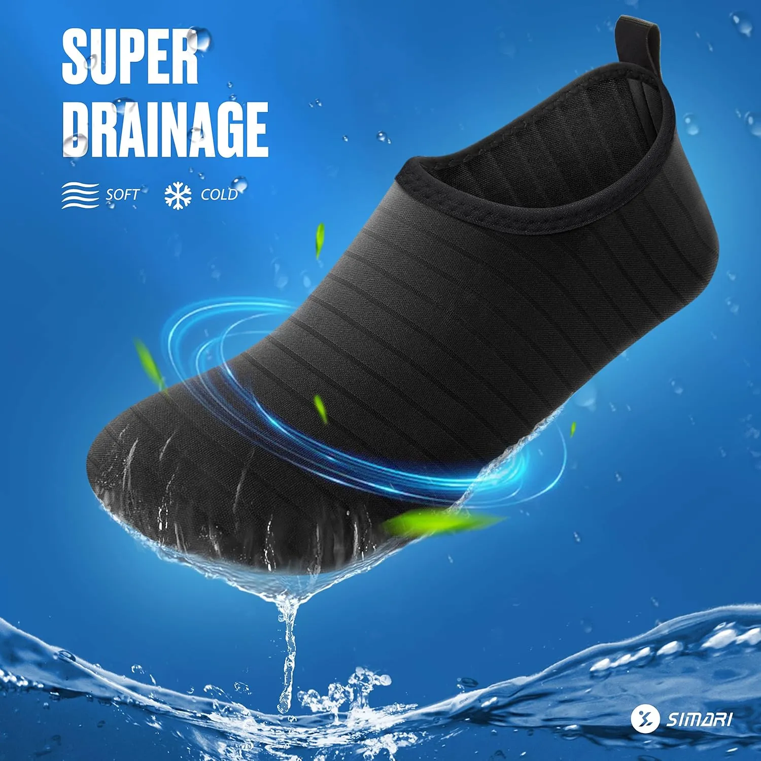 SIMARI Water Shoes for Women Men Swim Aqua Socks Beach Pool Essentials Barefoot Surf River Boat Kayak Sea Yoga Sand Exercise Sport Accessories Breathable Quick-Dry Adult Youth Kid Size SWS001