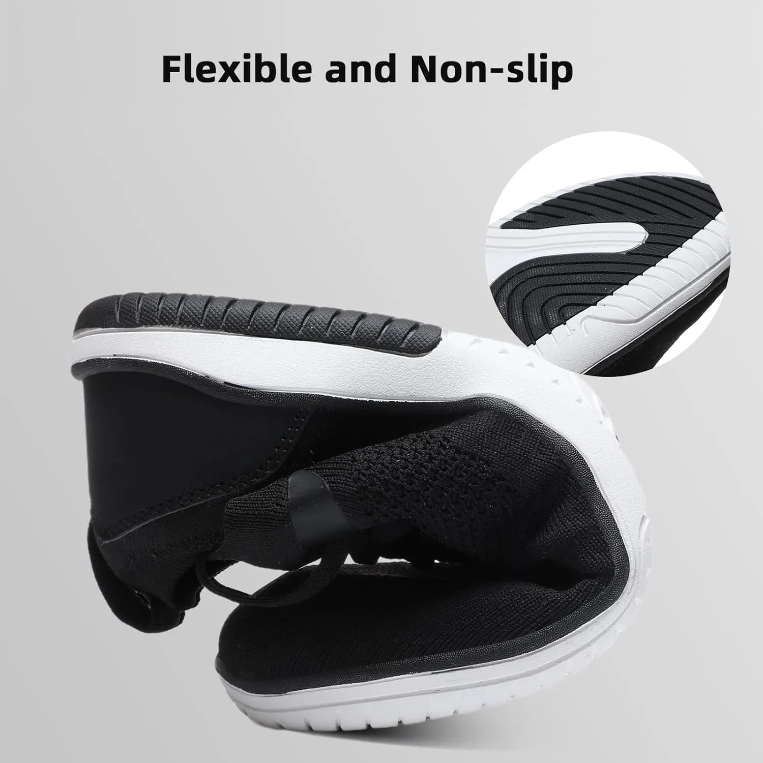 Slip-on Barefoot Shoes Men Minimalist Wide Toe Zero Drop Walking Shoes Lightweight Barefoot Feel & Breathable for Walking Running All Day Wear