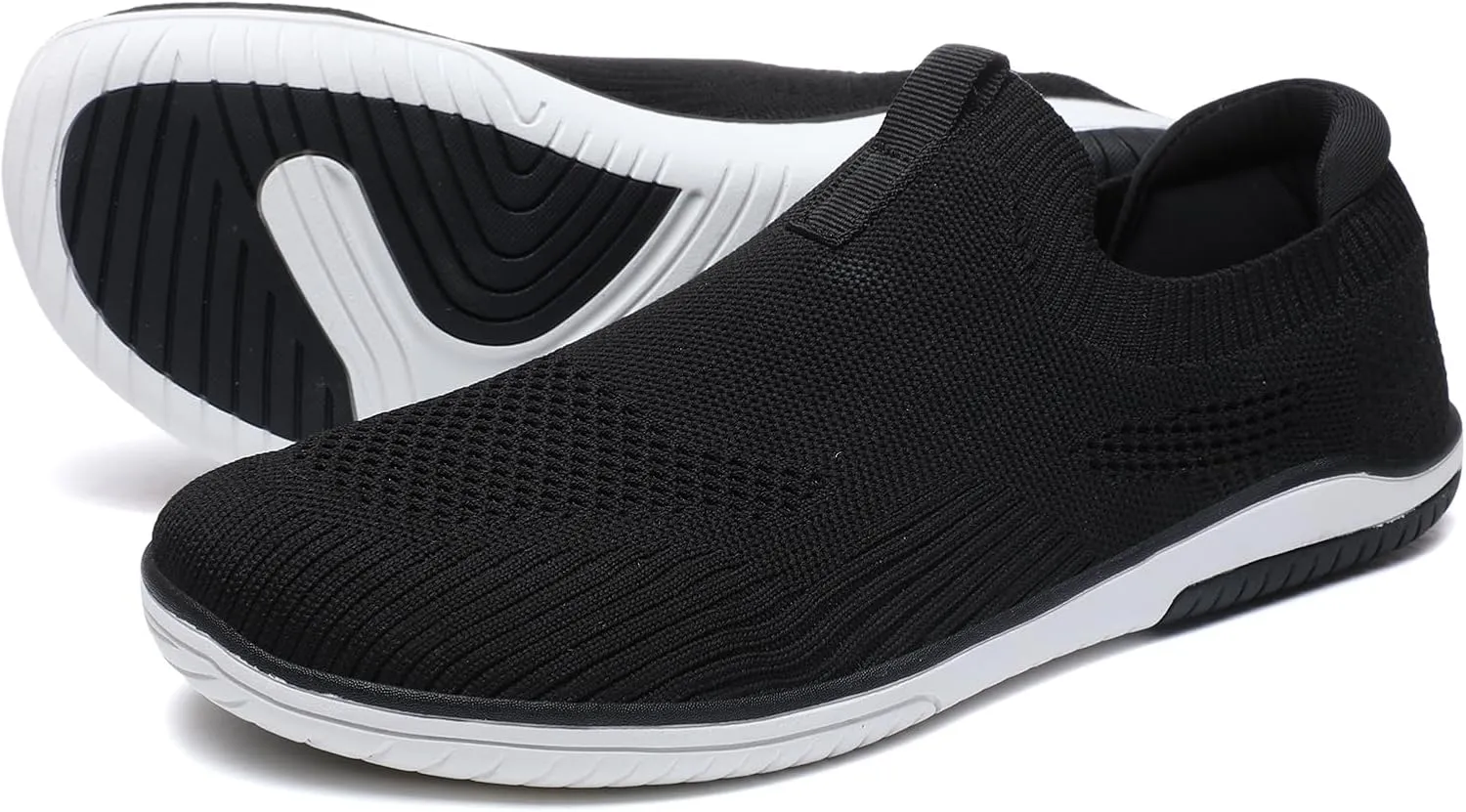 Slip-on Barefoot Shoes Men Minimalist Wide Toe Zero Drop Walking Shoes Lightweight Barefoot Feel & Breathable for Walking Running All Day Wear