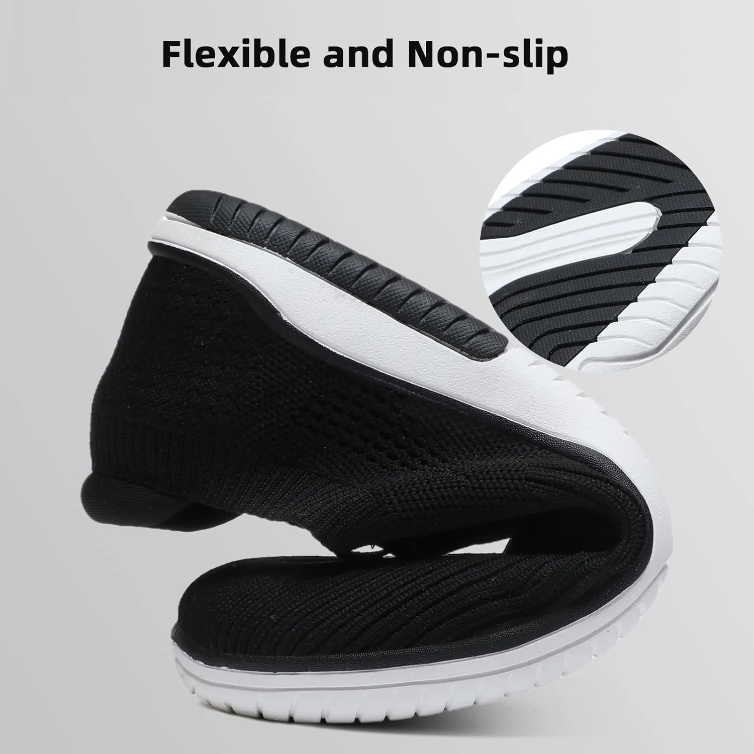 Slip-on Barefoot Shoes Men Minimalist Wide Toe Zero Drop Walking Shoes Lightweight Barefoot Feel & Breathable for Walking Running All Day Wear