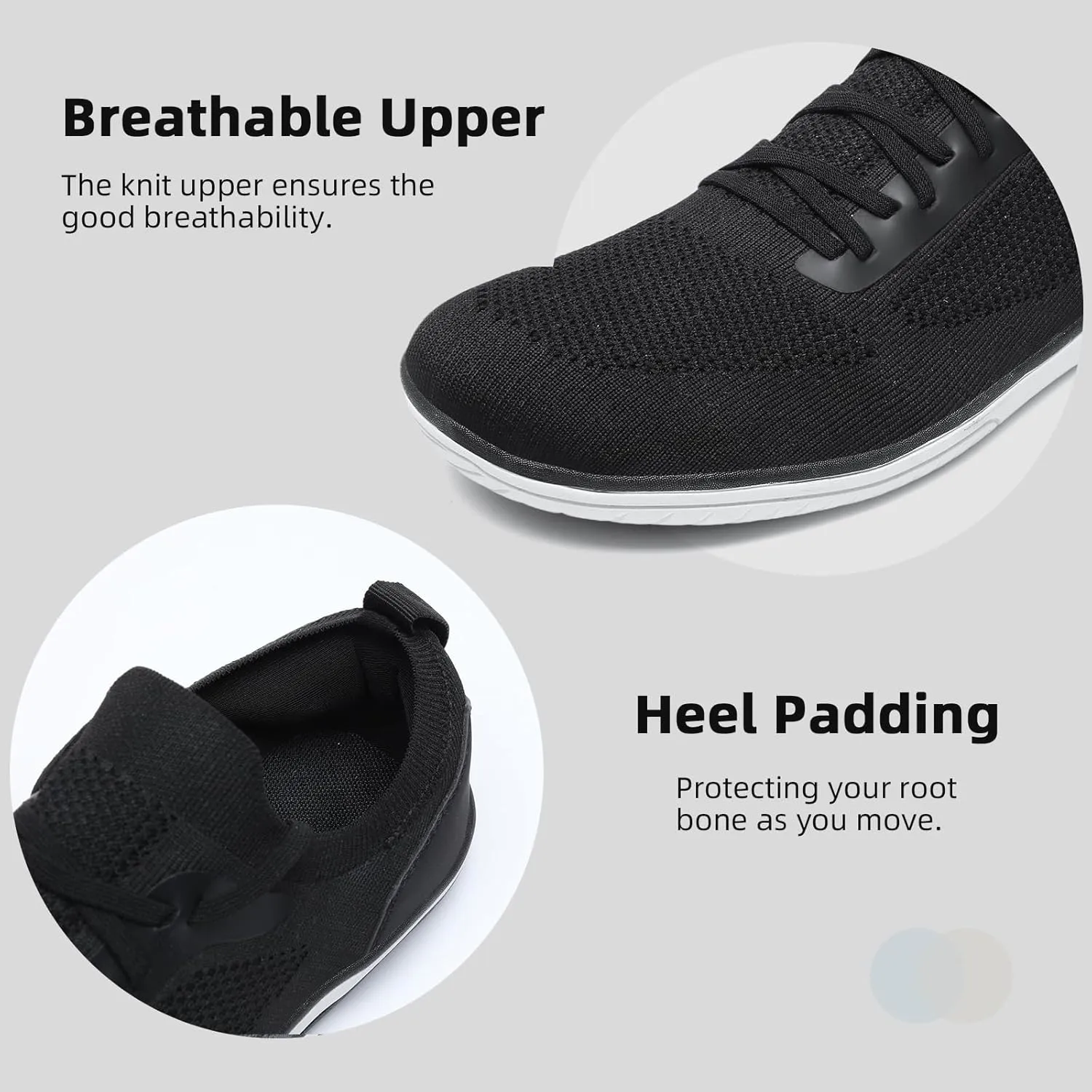 Slip-on Barefoot Shoes Men Minimalist Wide Toe Zero Drop Walking Shoes Lightweight Barefoot Feel & Breathable for Walking Running All Day Wear