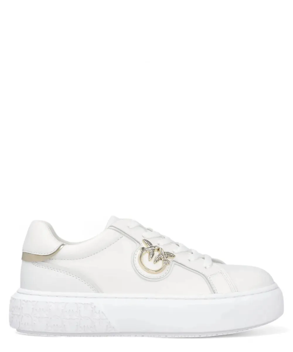 Sneakers Flatform Pinko con Suola Alta e Logo in Metallo