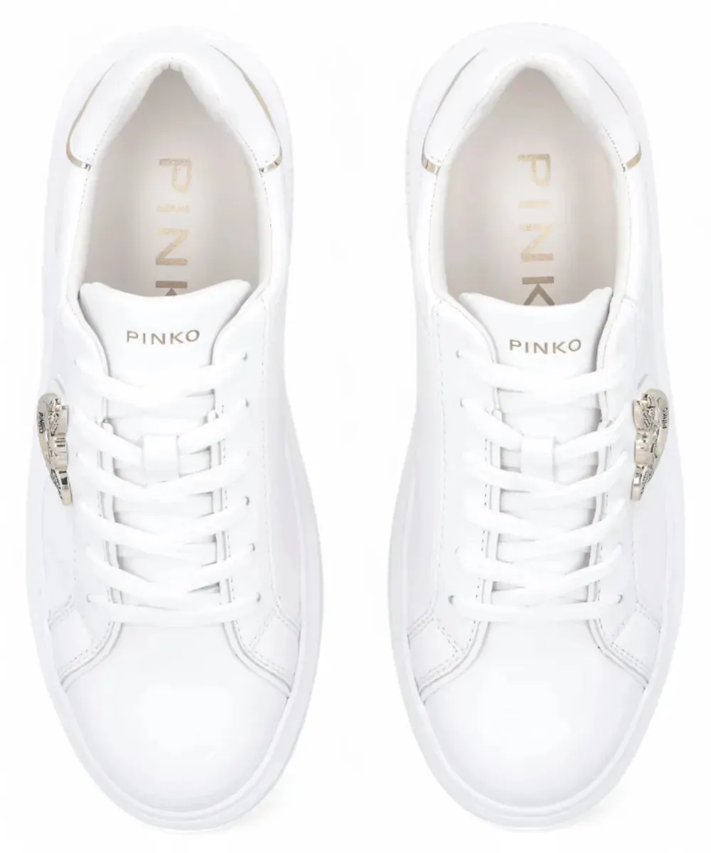 Sneakers Flatform Pinko con Suola Alta e Logo in Metallo