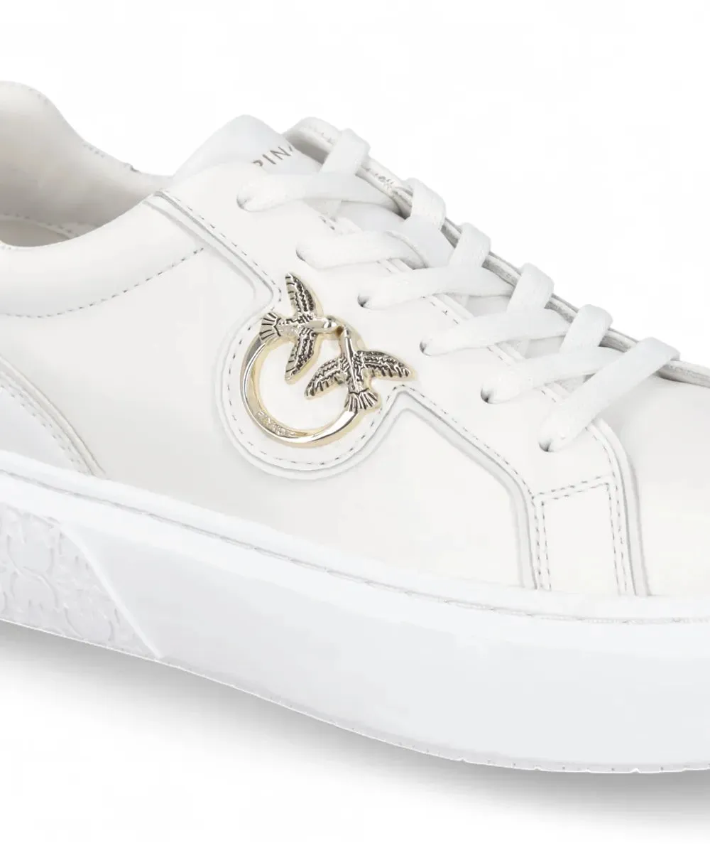 Sneakers Flatform Pinko con Suola Alta e Logo in Metallo
