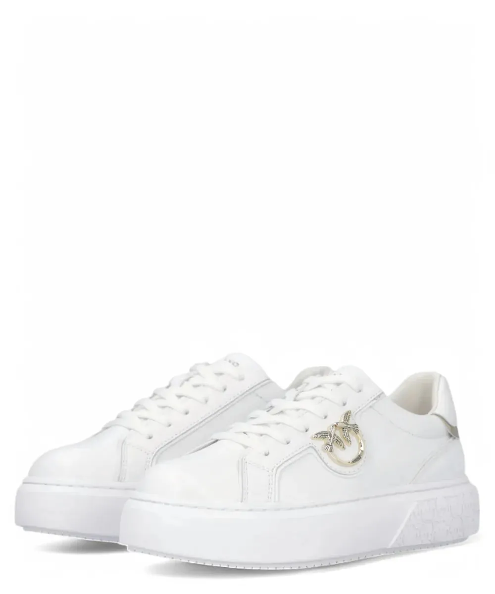 Sneakers Flatform Pinko con Suola Alta e Logo in Metallo