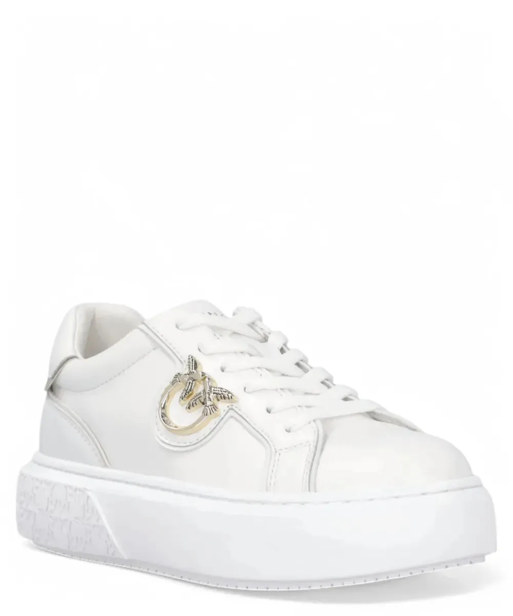 Sneakers Flatform Pinko con Suola Alta e Logo in Metallo