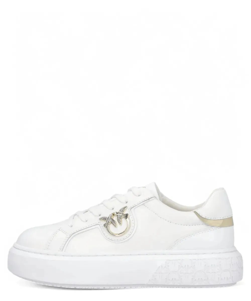 Sneakers Flatform Pinko con Suola Alta e Logo in Metallo