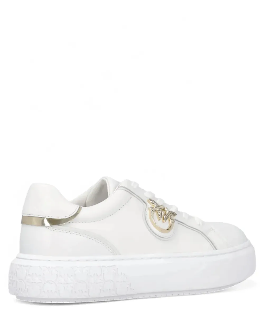 Sneakers Flatform Pinko con Suola Alta e Logo in Metallo
