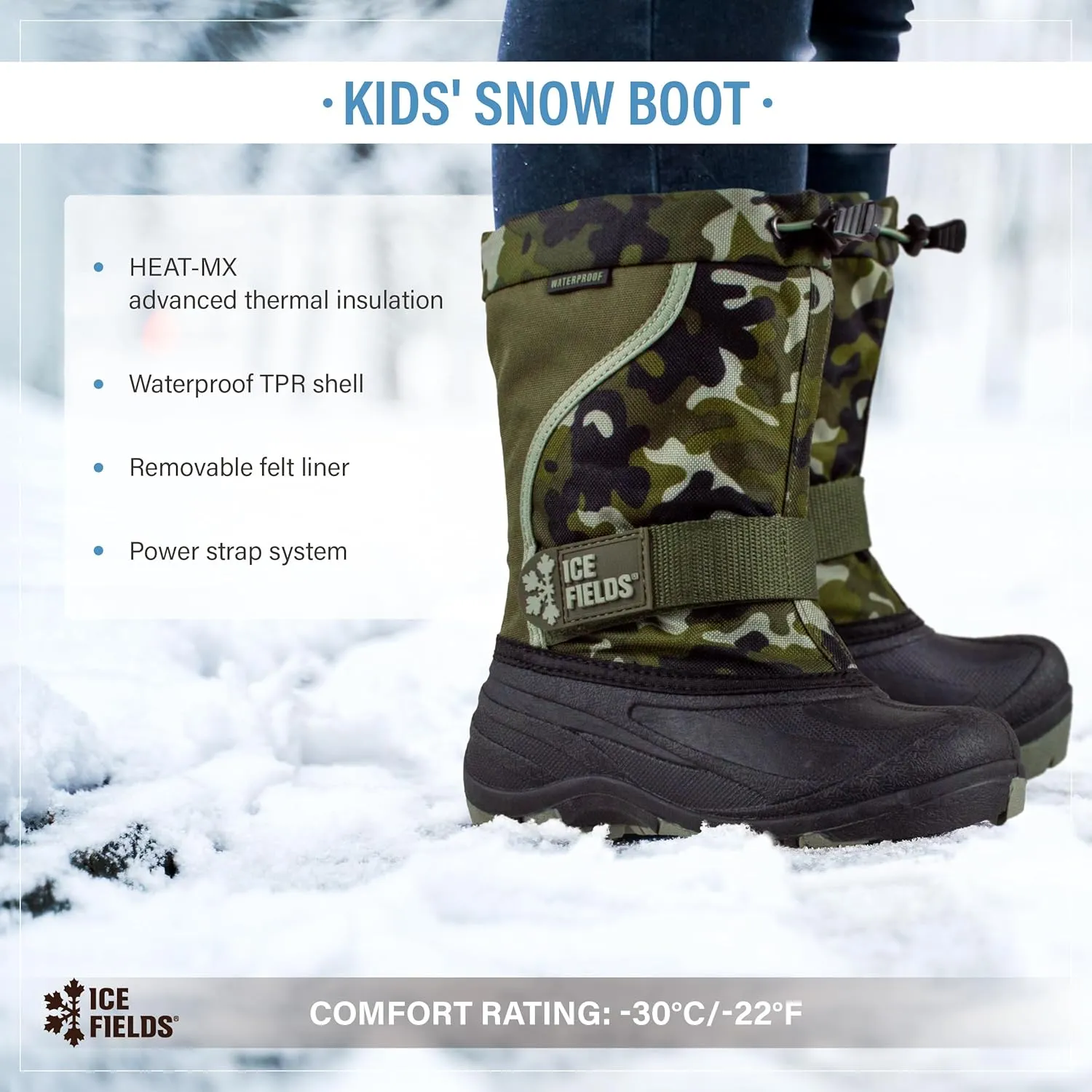 Snowblaster Little and Big Kid High Snow Winter Boots, Warm, Waterproof Shell
