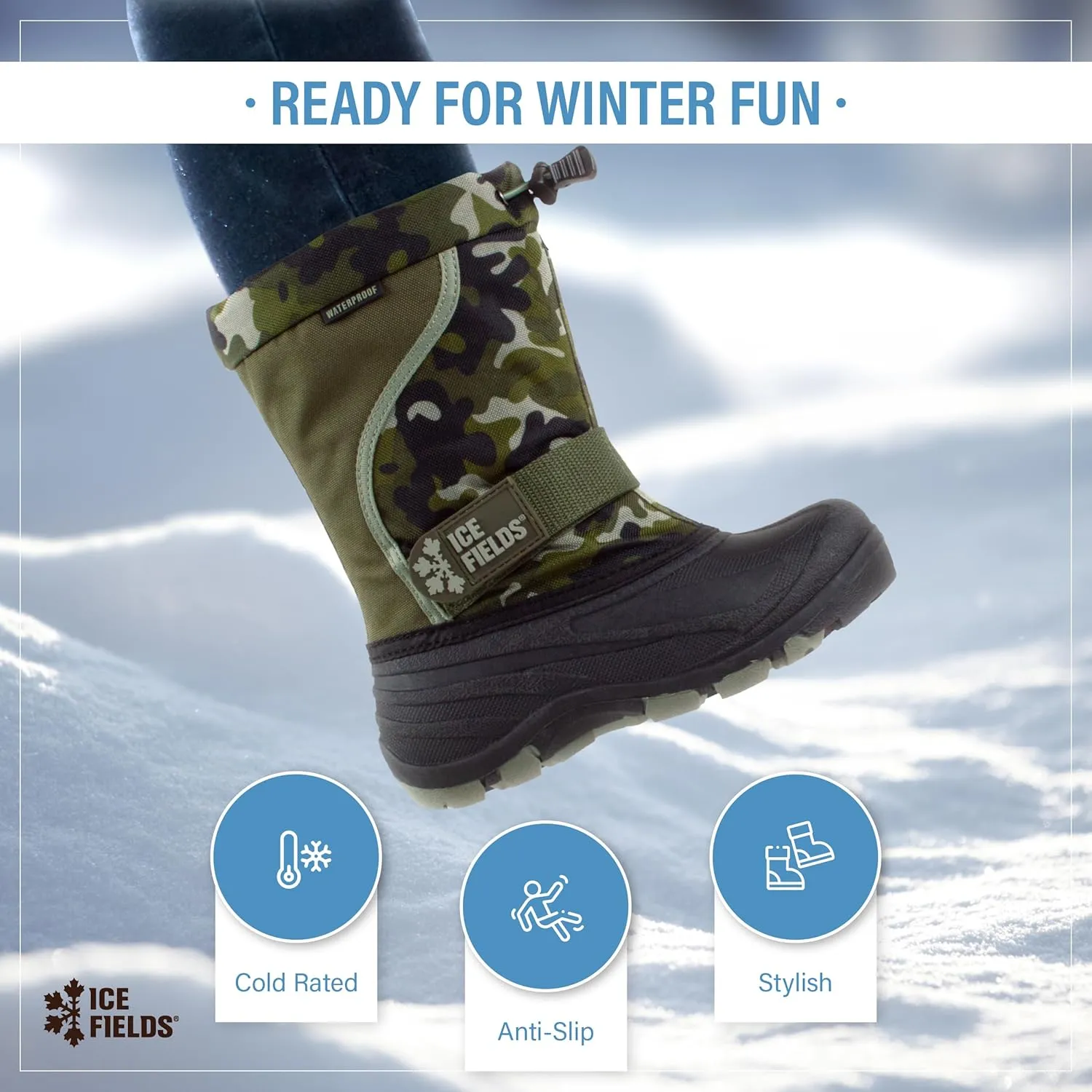 Snowblaster Little and Big Kid High Snow Winter Boots, Warm, Waterproof Shell