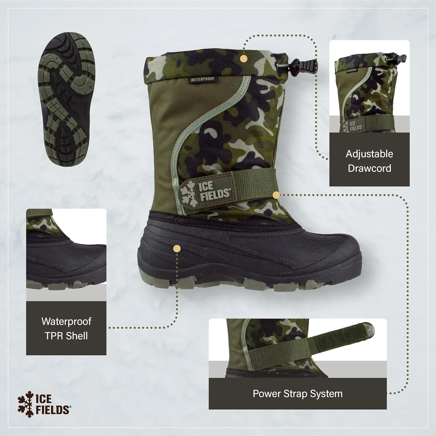 Snowblaster Little and Big Kid High Snow Winter Boots, Warm, Waterproof Shell