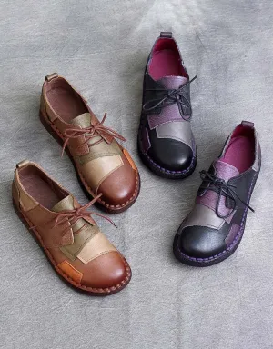 Soft Leather Comfortable Handmade Retro Flat Shoes 35-43