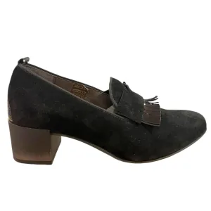 SOFTWAVES 75902 Black Leather & Suede Flats