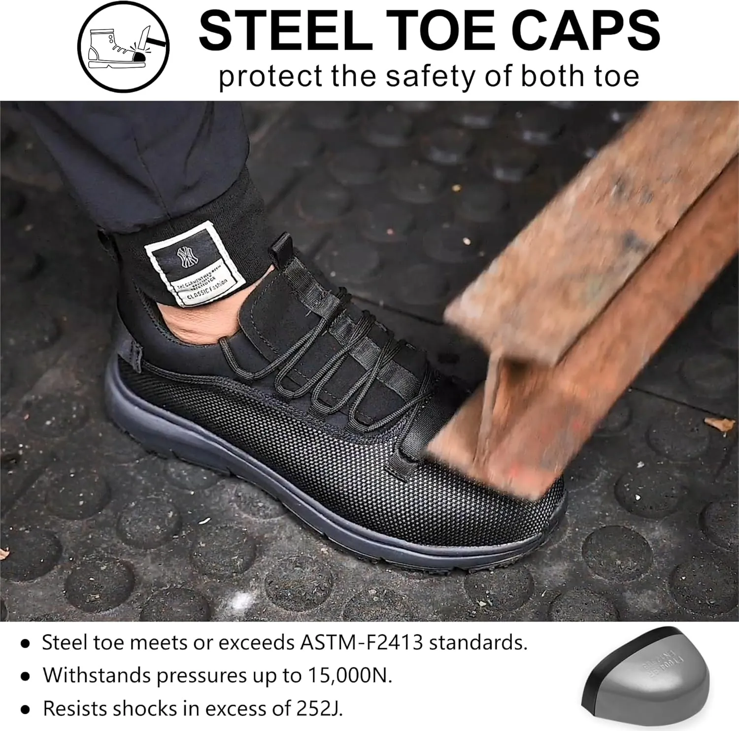 Steel Toe Non Slip Work Shoes for Men WomenWaterproof Lightweight Safety Sneakers