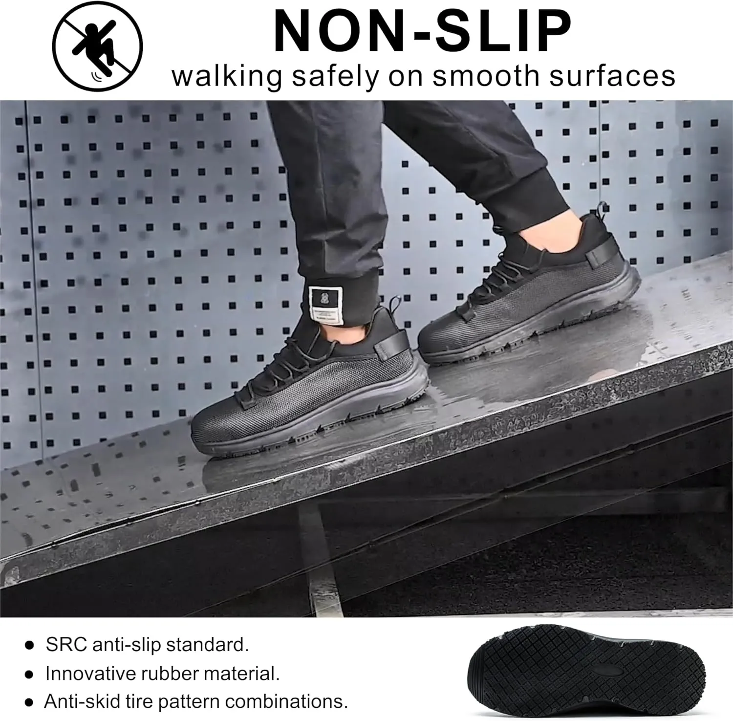 Steel Toe Non Slip Work Shoes for Men WomenWaterproof Lightweight Safety Sneakers
