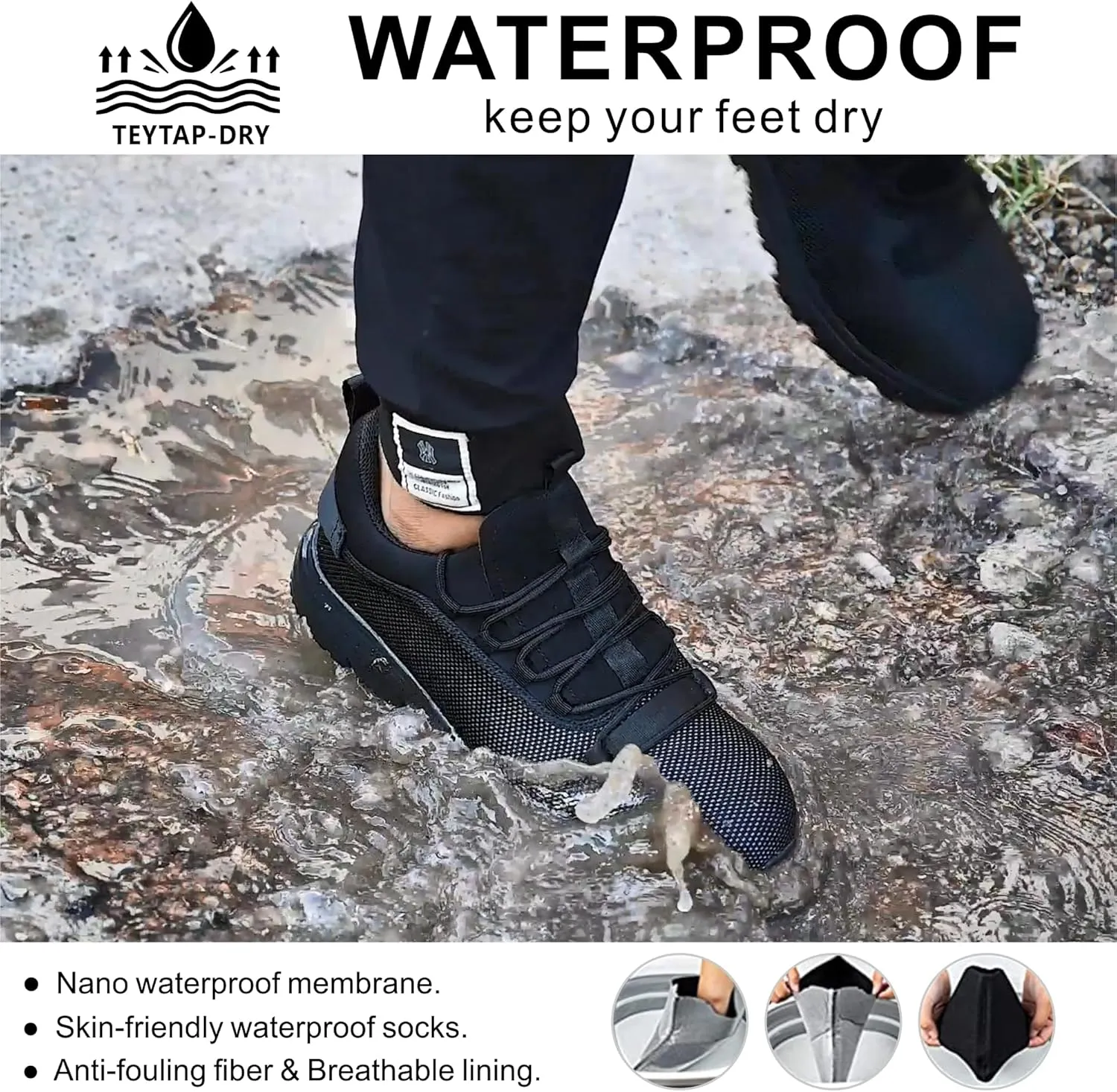 Steel Toe Non Slip Work Shoes for Men WomenWaterproof Lightweight Safety Sneakers