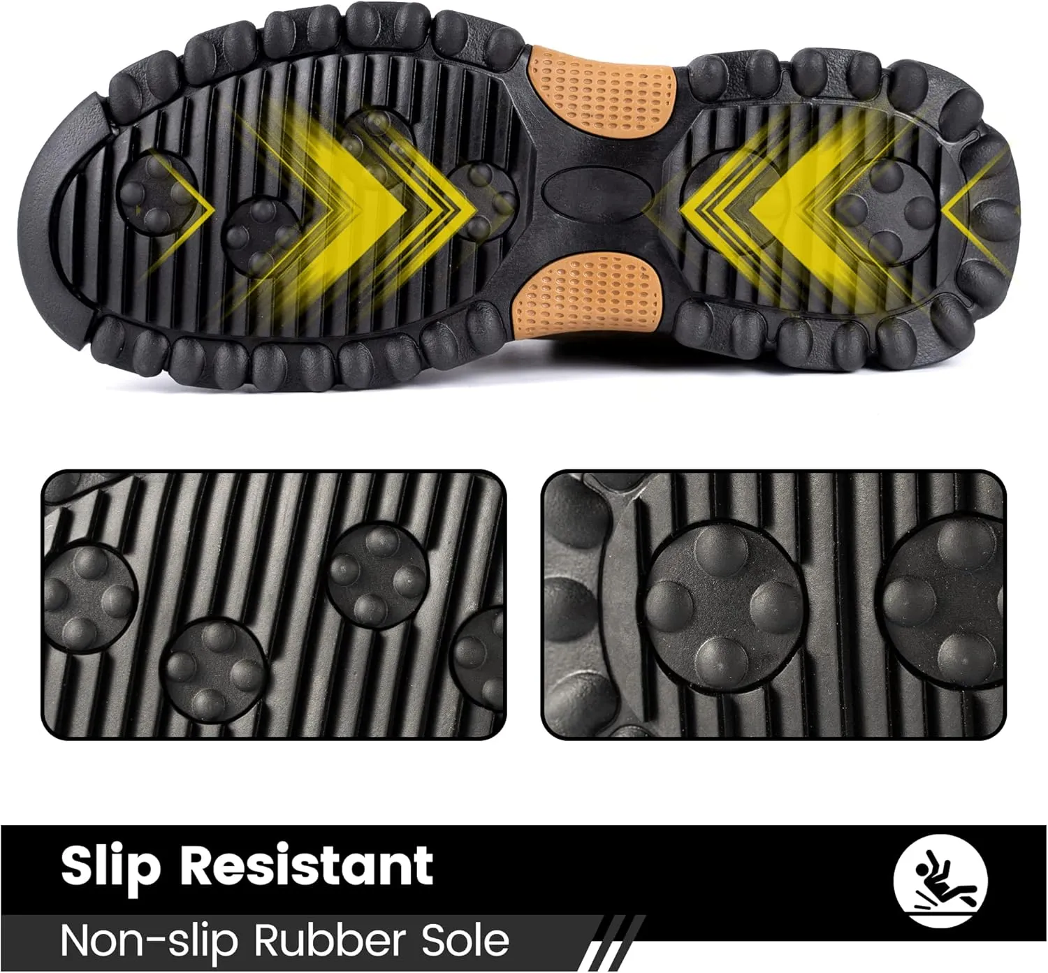 Steel Toe Shoes for Men, Safety Mens Work Shoes Comfortable Indestructible Construction Shoes Leather